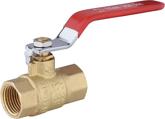 (Pack of 10) EFIED 1/2 Inch 600 WOG FNPT Heavy Duty Full Port Brass Ball Valve FIP Threaded,(VALVE034-10PCS)