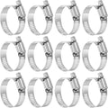 HARFINGTON 12 Pcs Hose Clamp 13/16"-1-3/4" (21-44mm) 304 Stainless Steel Adjustable Worm Gear Hose Clamp with Phillips Screw Assortment Kit for Fuel Line Pipe Plumbing Automotive Tube