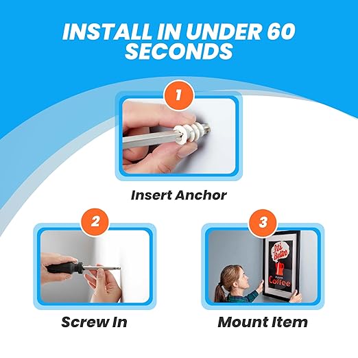 Drywall Anchors and Screws Kit – 200pcs #8 x 1-1/4” Self Drilling Anchors – No Pre-Drill Required – Heavy Duty Wall Anchors for Drywall – Holds Up to 75lbs