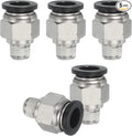 MECCANIXITY 5 Pcs NPT Push to Connect Air Fittings, Male Straight 3/8" Tube OD x 1/8" NPT Thread Air Quick Connector Coupling Adapter for Gas Hose Pneumatic Tools, Black