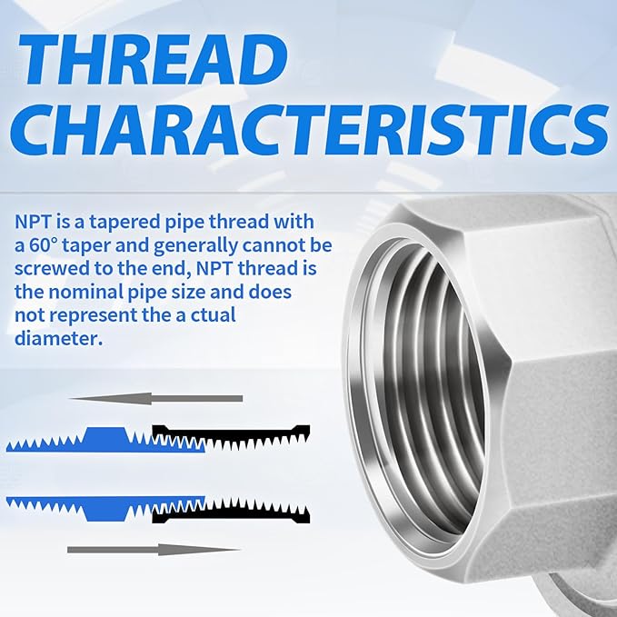 ChillWaves 304 Stainless Steel Cast Pipe Fitting, Union，1" NPT Female，Thread Adapter(1-PACK)