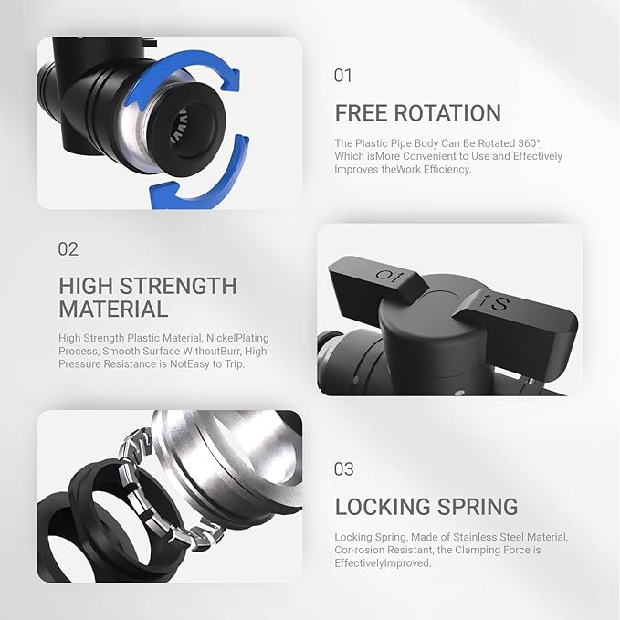 5/32(4mm) Push To Connect Valves,5/32(4mm) Air Valve Pneumatic Quick Push To Connects Fittings,Throttle Flow Speed Control
