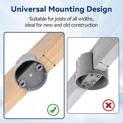 Ceiling Fan Box, PVC, 12 Cubic Inch, UL Listed, 48 Pack