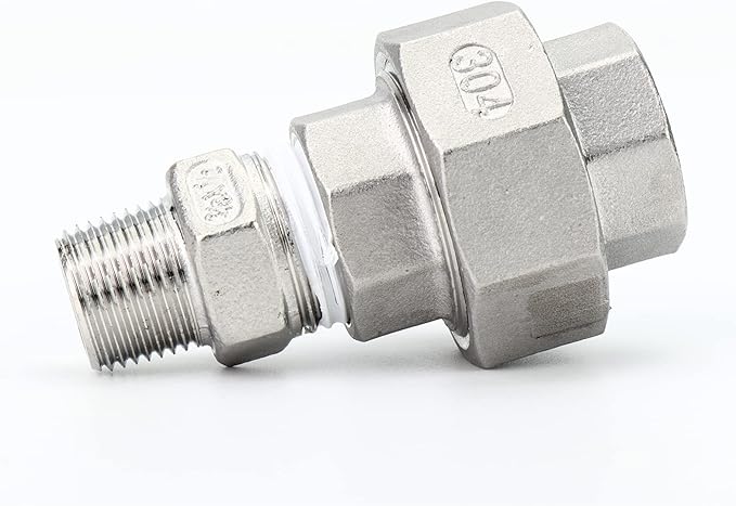 TAISHER 2PCS 304 Stainless Steel Union，1/2" NPT Female Cast Pipe Fitting
