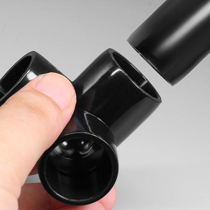 3 Way PVC Pipe Fittings 1/2 Inch, Zernmiarder Black PVC Elbow Corner Side Outlet Tee Fitting, SCH40 Furniture Grade Pipe Connectors - Fits 1/2" Polyvinyl Chloride Pipes, 4 Pieces