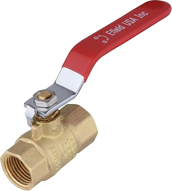 (Pack of 2) EFIELD 1/2 Inch 600 WOG FNPT Heavy Duty Full Port Brass Ball Valve FIP Threaded,(VALVE034-2PCS)