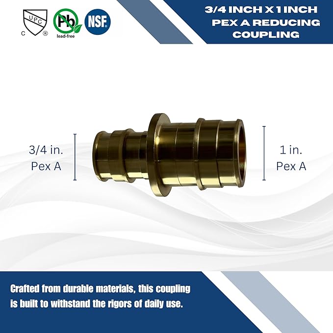 XFITTING Pex A 1 Inch x 3/4 Inch Pex A Reducing Coupling, 29-5-6=1XX, 1 Piece