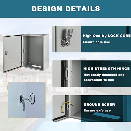 Waterproof Electrical Enclosure 12 x 12 x 6'', Outdoor Electrical Box Weatherproof, Electrical Junction Box with Reinforced Lock