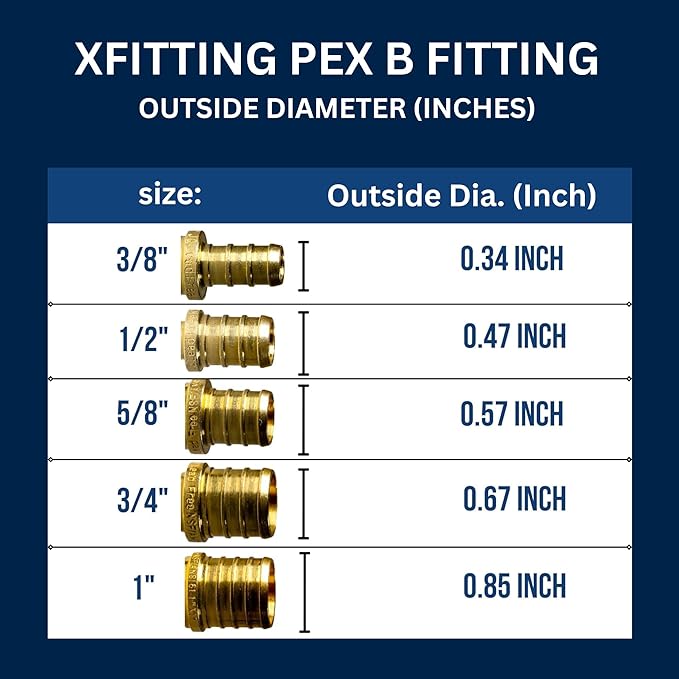 10 Pieces XFITTING 1" X 1" X 1" Pex Tee, Pex B Crimp Version