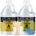 68OZ 3×UV Resistant Resin Kit,No Bubble & Crystal Clear Epoxy Resin for Coating, Casting, Table Top,DIY, Bar Top, River Tables, Resin Art, Wood with All Accessories