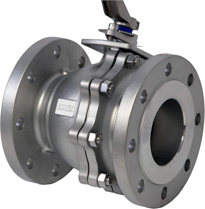 Anix Stainless Steel Flanged Ball Valve, Stainless Steel 316 Ball and Stem, Class 150 Full Port, Firesafe Certified (1 1/4")