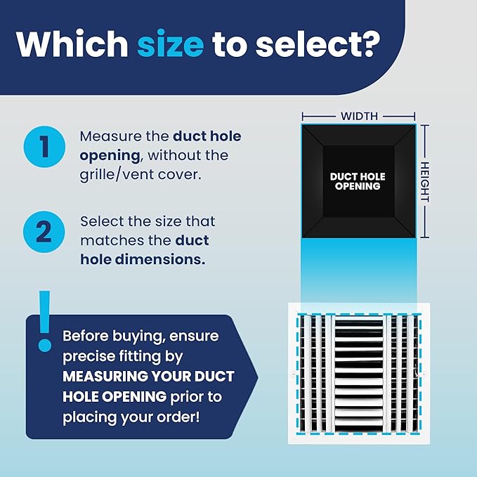 12x12 Inch (Duct Opening) Aluminum 3-Way Air Flow Vent – HVAC Vent Cover for Wall or Ceiling – Quiet HVAC Wall Register - Multi-Shutter Damper – Adjustable Curved Blade - Plastic Seal for Tight Fit