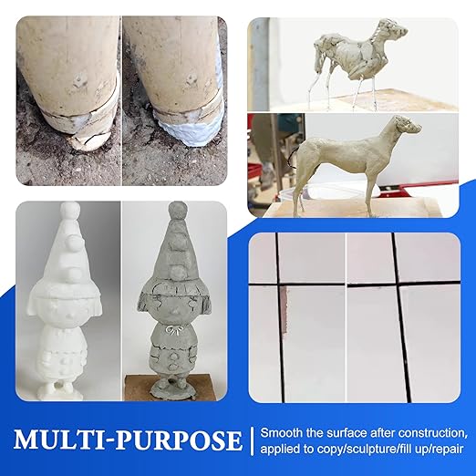 Epoxy Putty - 12oz 2 Part Strong Formula, Ceramic Repair for Cracks, Filling & Epoxy Sculpt - for Metal, Concrete, Plastic, Ceramics - Fast, Durable Concrete Crack Repair & Plumbers Putty (White)
