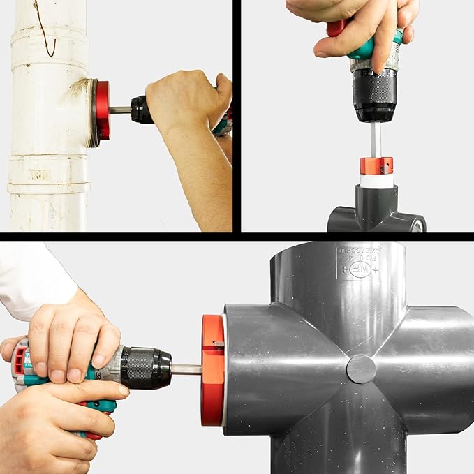 2 Wings PVC Pipe Reamer, Plastic PVC Pipe Fitting Saver Kit Fit into Standard 1/2" Drills 2inch Head Socket Saver Tool