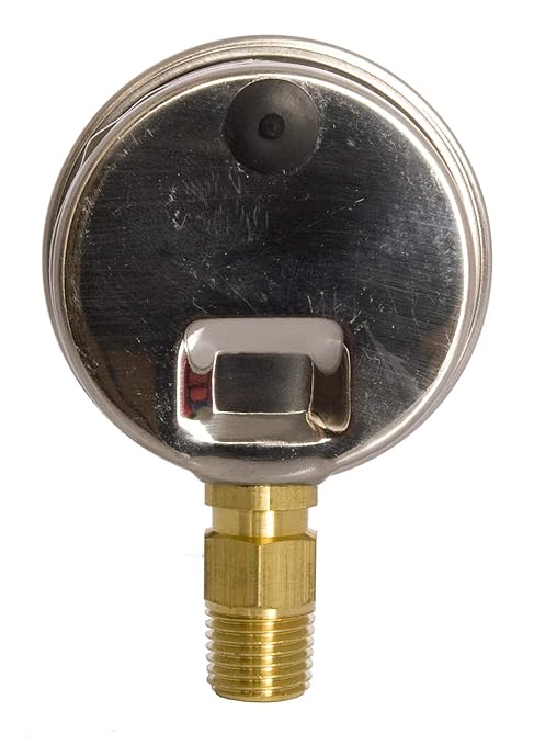 2" Oil Filled Pressure Gauge - Stainless Steel Case, Brass, 1/4" NPT, Lower Mount Connection, 0-2,000PSI