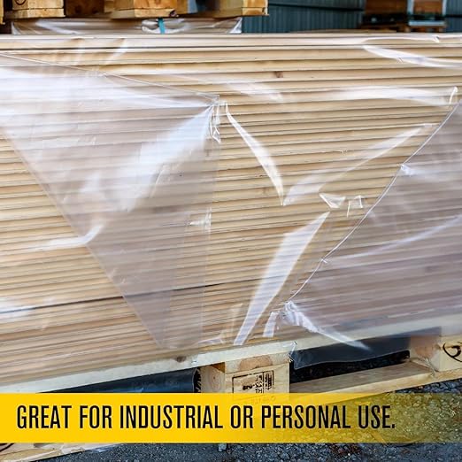Aluf Plastics Plastic Sheeting - 20' x 100', 6 MIL Heavy Duty Gauge - Clear Vapor and Moisture Barrier Sheet Tarp/Drop Cloth for Painting & Furniture (1 Pallet of 25 Pack)