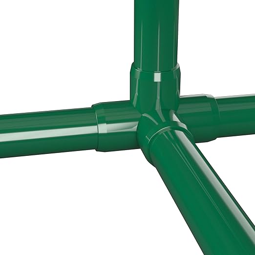 FORMUFIT 1-1/4” 4-Way Tee Furniture Grade PVC Fitting in Green, Made in USA, UV-Resistant, Impact-Proof, 1.660” Actual Socket Diameter (Pack of 4) - F1144WT-GR-4