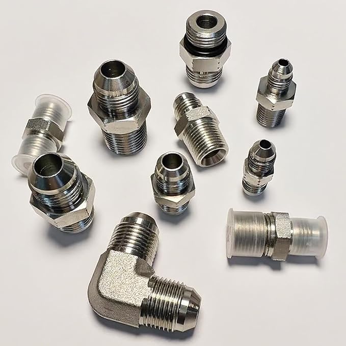 3/8" JIC Male x 3/8" JIC Male Hydraulic fitting, Carbon Steel SAE 37° Flare Pipe Adapter Tube Fitting Straight Connector
