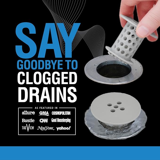 TubShroom the Revolutionary Tub Drain Protector Hair Catcher/Strainer/Snare, Gray (TSGRA454)