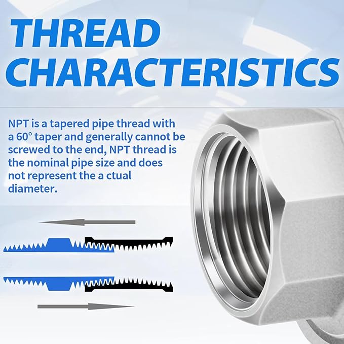 ChillWaves 304 Stainless steel Cast Pipe Fitting, Union，1-1/4" NPT Female，Thread Adapter(1-PACK)