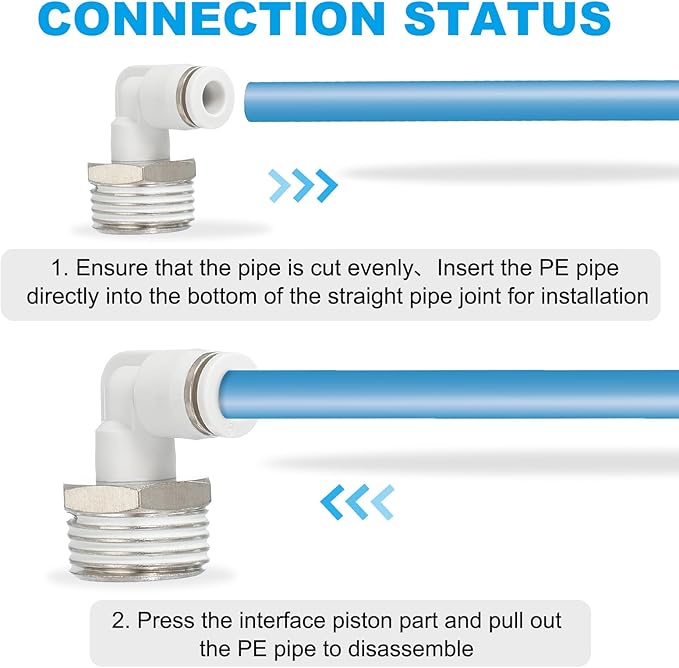 PATIKIL Push to Connect Fitting, 5 Pack Pneumatic Air Elbow Quick Connector 1/2"PT Male Thread x 6mm Tube 90 Degree Connect Tubing Elbow Air Tube Fitting Pneumatic Quick Adapter, White