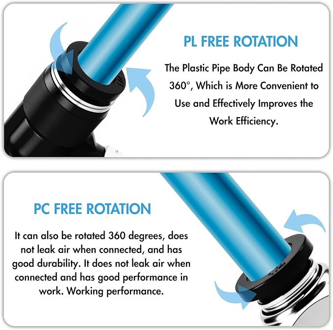 Pneumatic 1/4 Push to Connect Fittings Male Thread Elbow and Straight Combination Air Line Quick Connect Fittings 1/4"OD x 1/8"NPT Quick Connect Air Hose Fittings (Pack of 12)