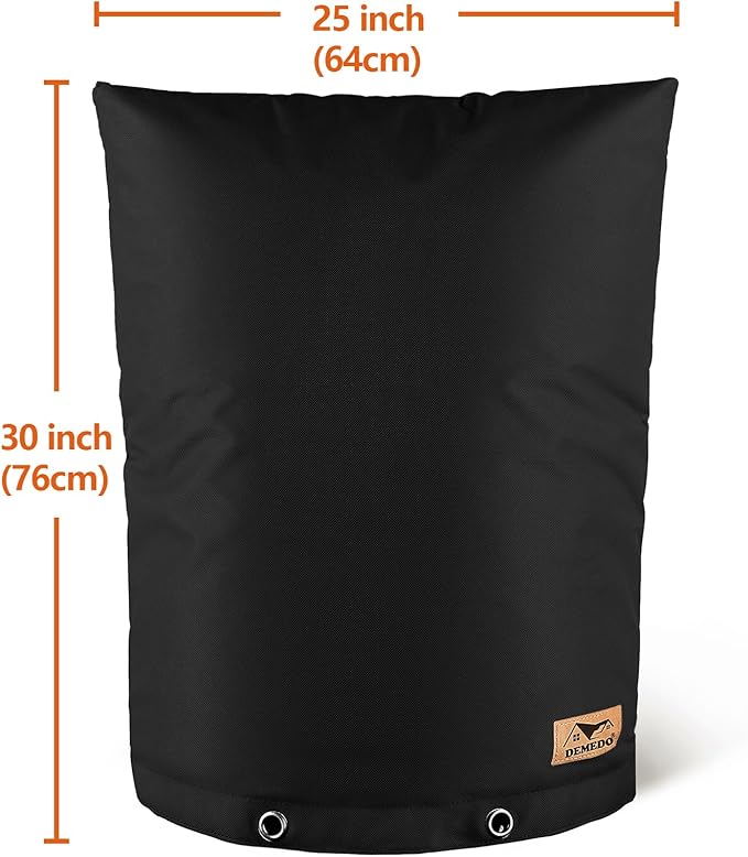Backflow Preventer Insulation Cover - Water Pipe Insulation Sprinkler Cover for Outside - Insulated Backflow Cover Pouch for Irrigation Back Flow Valve in Winter or Sun Exposure (25"W x 30"H, BLACK)