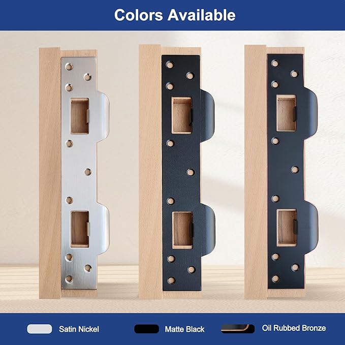 Door Strike Plate Double Opening (2, Matte Black)