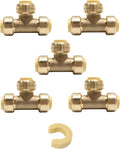(Pack of 5) EFIELD 3/4 Inch Tee Push-Fit Fitting to Connect Pex, Copper, CPVC with a Disconnect Clip,(PF082)