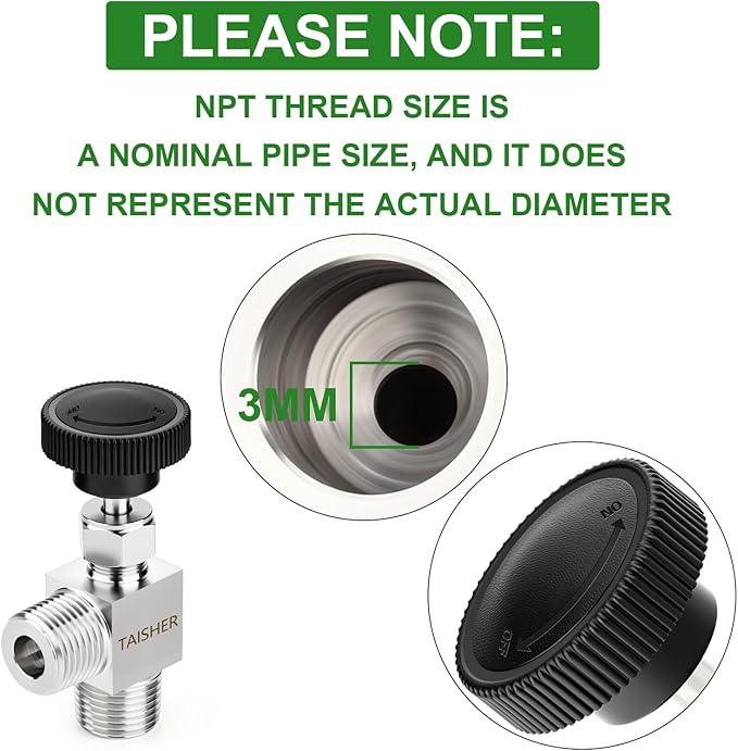 TAISHER 1PCS 304 Stainless Steel 90 Degree Needle Valve 1/2" NPT Male For Flow Control Water Gas Oil