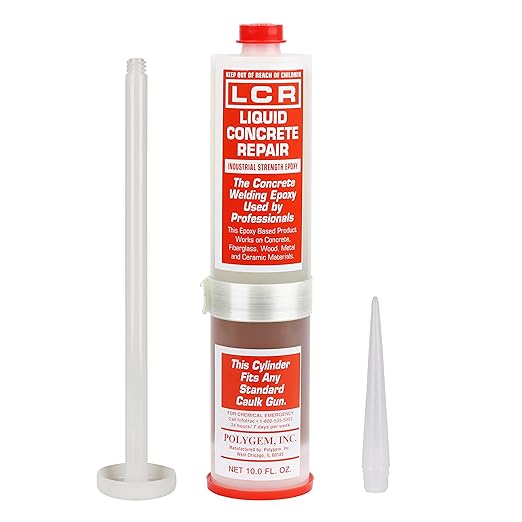LCR Injection Epoxy Part A Resin and Part B Hardener with 7 Injection Ports for Repair of Concrete Foundation Cracks, Use LCR Repair Paste for Vertical Cracks or Alone on Horizontal Surfaces
