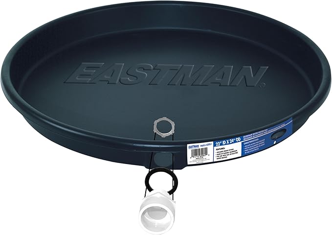 Eastman Water Heater Drain Pan with PVC Fittings, 22 Inch ID x 24 Inch OD Compression, 60091