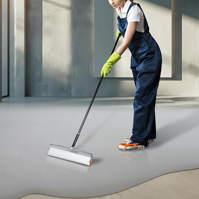 18" Self Leveling Concrete Spiked Roller: 13/20/31mm Spiked Epoxy Floor Roller, Spiked Screeding Compound Roller for Cement Concrete, Bubble Remover from HexDorn (31mm)