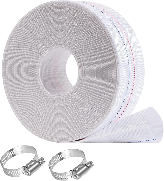 Eastrans 2-1/2INx65.6FT Pool Backwash Hose,Extra Heavy Duty Discharge Lay Flat Hose for Swimming Pool, Drain Hoses with Clamp,10 Bar Working Pressure,High pressure resistance,Wear Resistance
