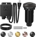 Joinfworld Garbage Disposal Air Switch Kit Waterproof Garbage Disposal Button Kit with Long Garbage Disposal Switch Oil Rubbed Bronze - UL Listed