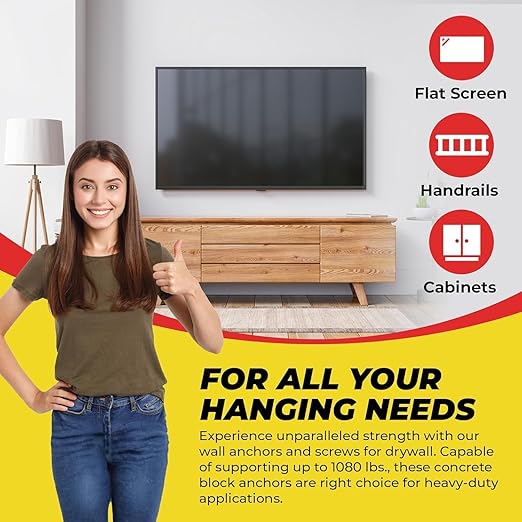 1/4”-20 Quick Easy Heavy Duty Toggle Anchors with Bolts - Hollow Wall Anchors with Steel Wings, Adjustable Up to 2 1/2" Thick Wall, Holds Up to 1080 Lbs, Heavy Duty Drill Bit Included (6 Pack)