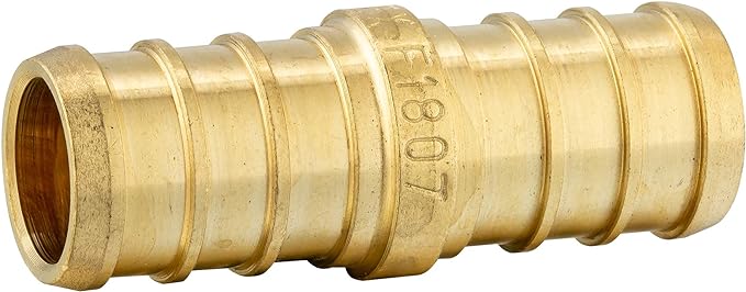 45-Pack EFIELD 1/2" Barb Pex Brass Crimp Fittings 15 Pieces each: Tee, Elbow and Coupling For Pex Tubing Connection, ASTM F1807, (1/2-inch),(PEX1807186)
