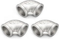 ChillWaves 304 Stainless Steel Pipe Fitting, 90 Degree Elbow 3/4" NPT Female x 3/4" NPT Female Thread Adapter(3-PACK)
