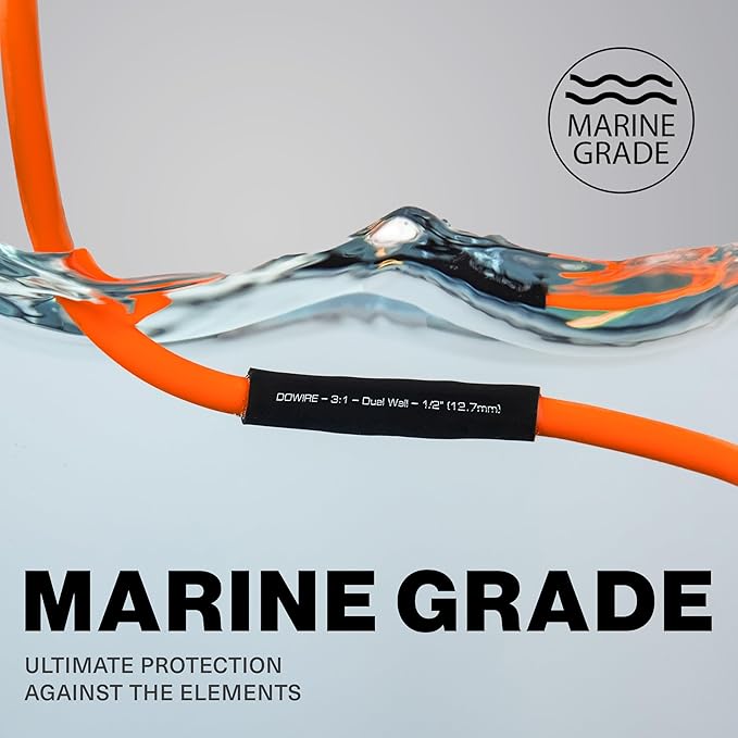 Heat Shrink Tubing 3/4" - Adhesive Lined - 3:1 Ratio - Waterproof Marine Grade Shrink Tube - Wire Shrink Wrap Tubing - Black - 13 Feet