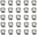 25 Pack Stainless Steel Hose Clamps, 3/8 inch to 5/8 inch Worm Gear Metal Hose Clamps for Pipe, Dryer Repair, Tubing and Fuel Line