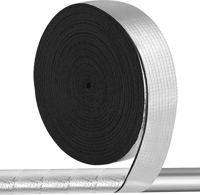 2IN x 33FT Outdoor Pipe Insulation Wrap, Pipe Insulation Foam Tape, Self-Adhesive Insulating Foam Tape for Winter Freeze Protection for Cold and Hot Water Pipes, Reduce Heat Loss