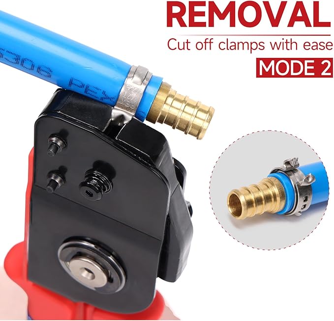 iCrimp ICP-BJ03 PEX Clamp Tool for Cinch and Removal of 3/8-in, 1/2-in, 3/4-in and 1-in PEX Clamp Rings, One-handed PEX Crimping Tool