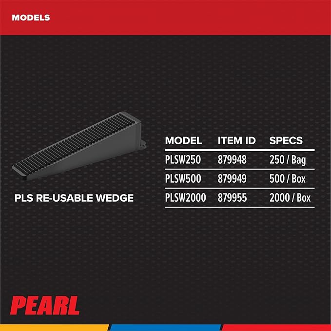 PEARL ABRASIVE CO. Leveling System Box of 500 Wedges