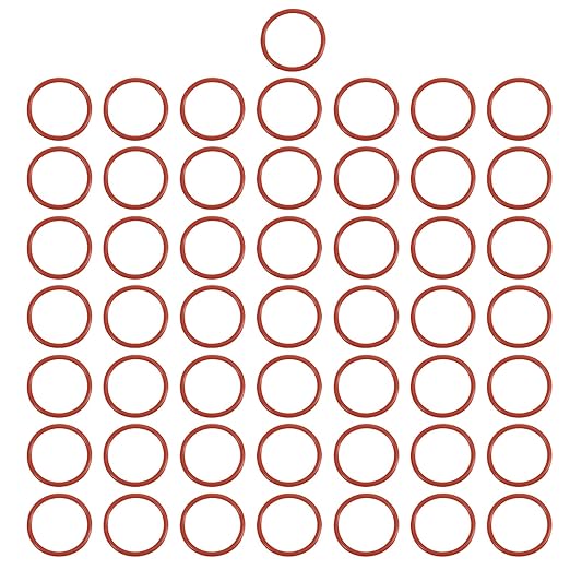 MECCANIXITY Silicone O-Ring 22mm ID 26mm OD 2mm Width Metric VMQ Sealing Gasket Replacement 50A Durometer for Plumbing Compressor Faucets Valves Repair (Red, Pack of 50)