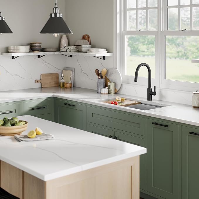 KRAUS Oletto Touchless Sensor Pull-Down Single Handle Kitchen Faucet in Matte Black, KSF-2830MB