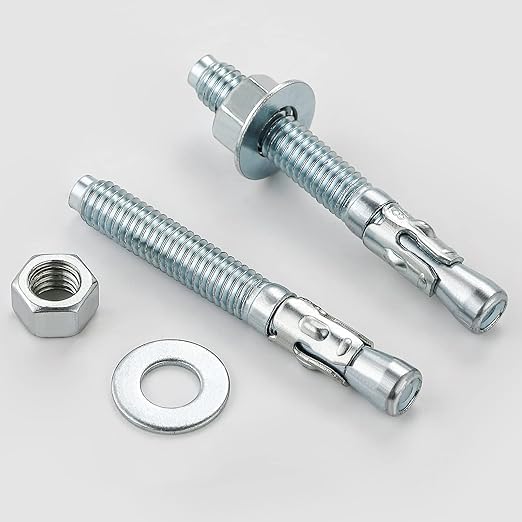 1/2x5 30Pcs Inch Standard Fasteners for Heavy-Duty Zinc Wedge Anchors for Cement and Concrete