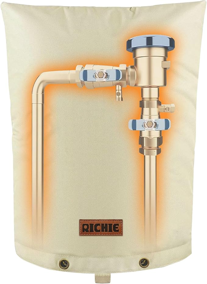 Backflow Preventer Cover (5°F) Heavy-Duty 5-Layer Insulated Enclosure, Freeze & All-Weather Protection for Outdoor Pipe, Irrigation Sprinkler Valve, Well Water Pump & PVB, 16" Wx32 H Beige