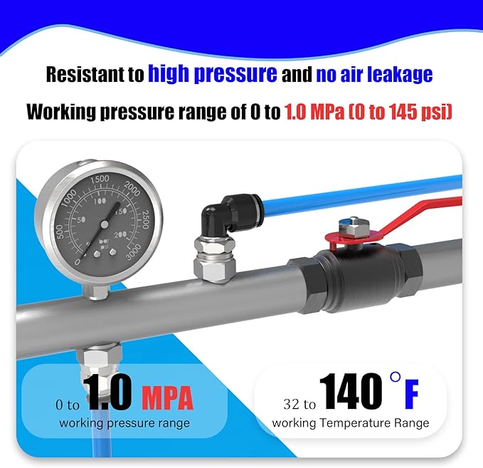 3Packs 1/2" OD Tube x 1/4" NPT Thread Elbow Push to Connect Fittings,Pneumatic Male Quick Connect Air Line Hose Fittings Accessories