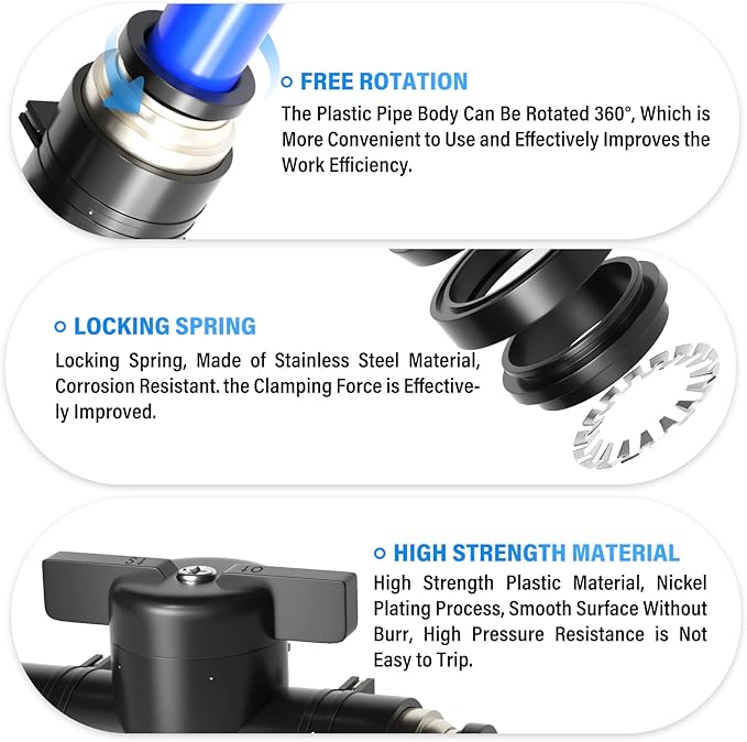 TAILONZ PNEUMATIC BVU-1/2 OD Ball Valve Air Flow Control Valve Push to Connect Fitting (Pack of 1）