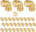 (Pack of 30) Niikappu 3/4 Inch x 3/4 Inch Elbow Brass Fitting, Push to Connect Brass Plumbing Fitting, PEX, Copper, CPVC, PE-RT Pipes